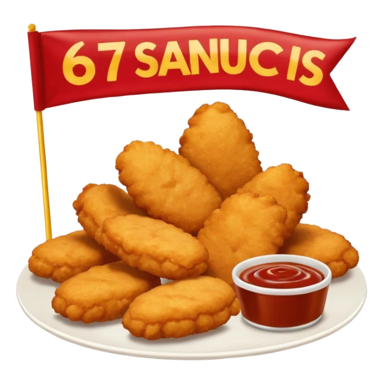 Chicken nuggets coming to life and doing 67 sticker