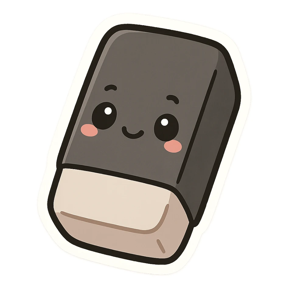 simple black eraser sticker