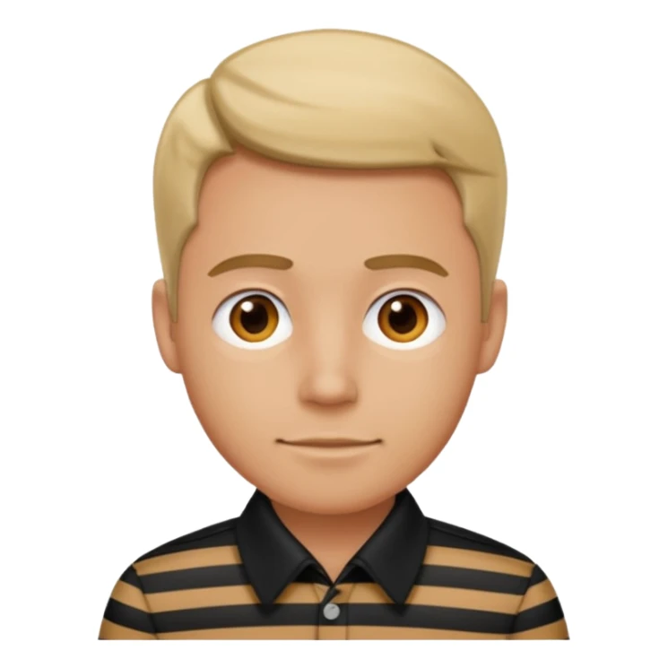 Man with black Striped Shirt not a t shirt sticker