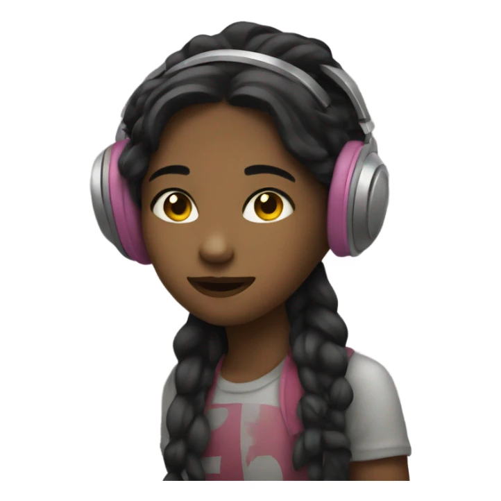 Girl listening Music sticker