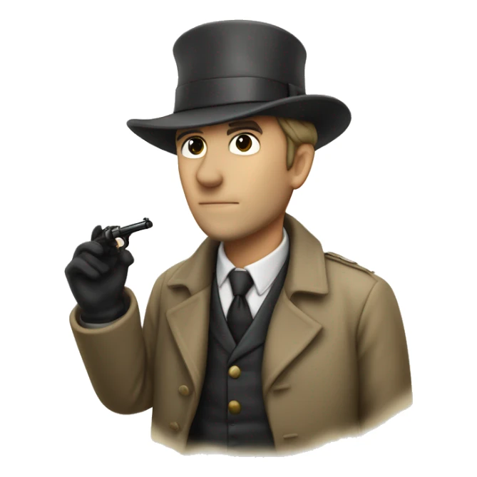 detective provado en 1800 en inglaterra fumando pipa sticker