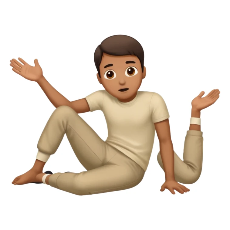 a man lying on the floor who has just fallen sticker