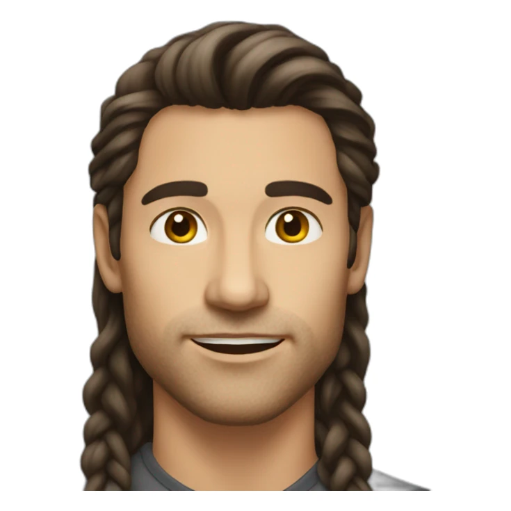 brunette man long hair sticker