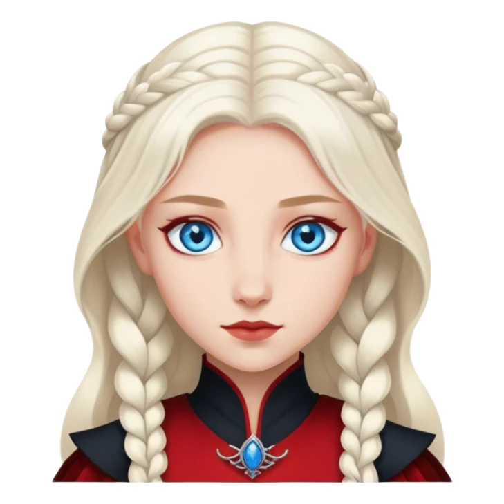 Blue eyes, Targaryen Princess Style, Black and Red only. sticker