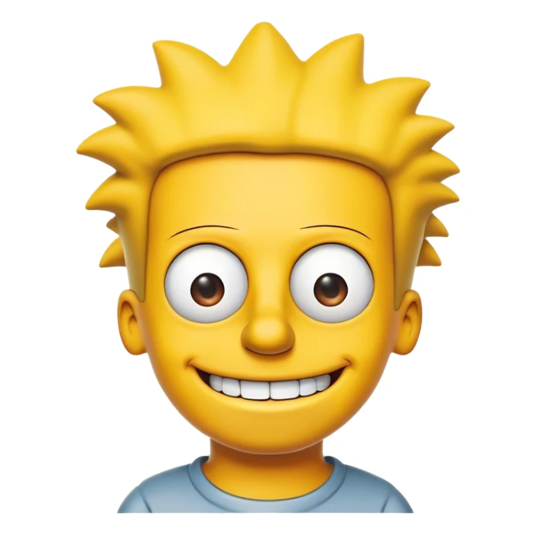 bart simpsons as a kid from the tv series "the simpsons" smiling sticker