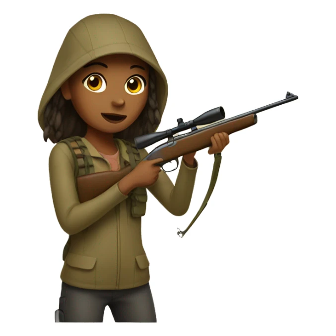 Girl hunting sticker