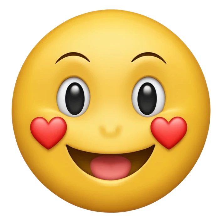 an 'inner emoji' concept: a classic smiley with a heart-eyed emoji inside its mouth sticker