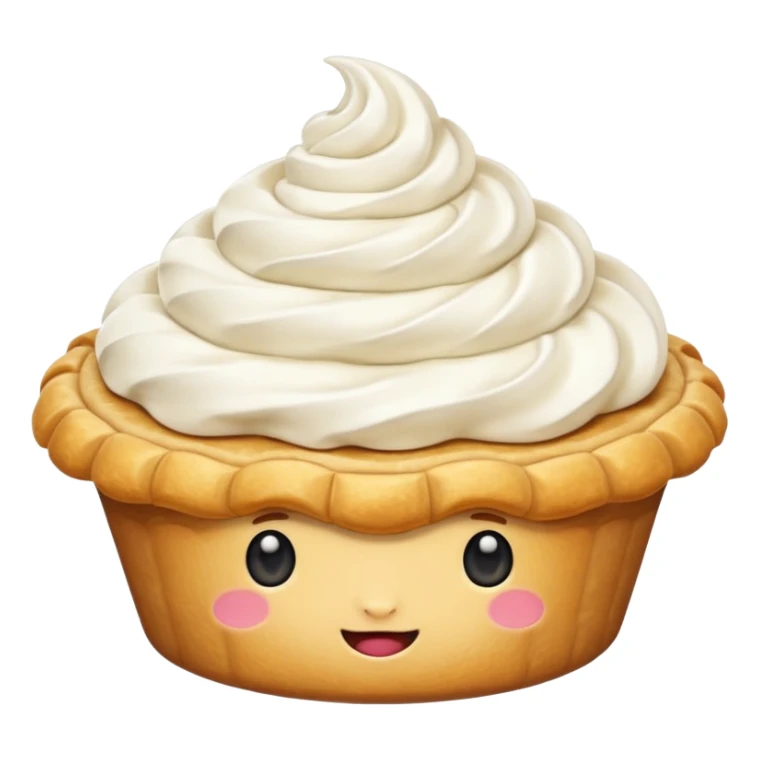 cute pie emoji no face with whipped cream  sticker
