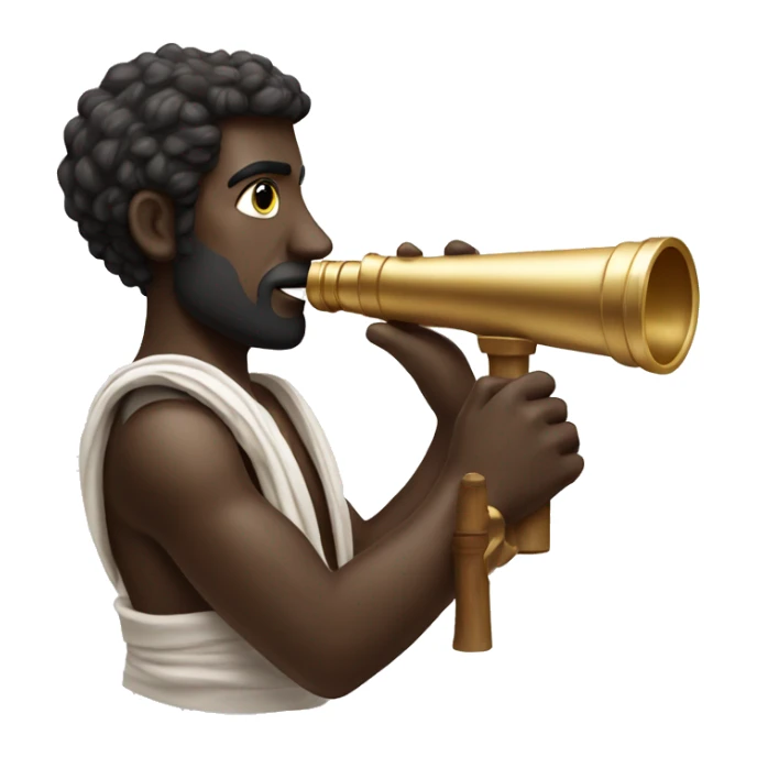 Dark skinned ancient Greek sailor holding a telescope sticker