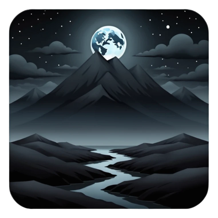 dark and eerie scene, the entire world covered in darkness. The sky is deep black with no stars or light, no moon, no glow just total void and silence. The atmosphere feels ominous and unsettling, as if darkness has swallowed everything. No characters, no visible light sources sticker