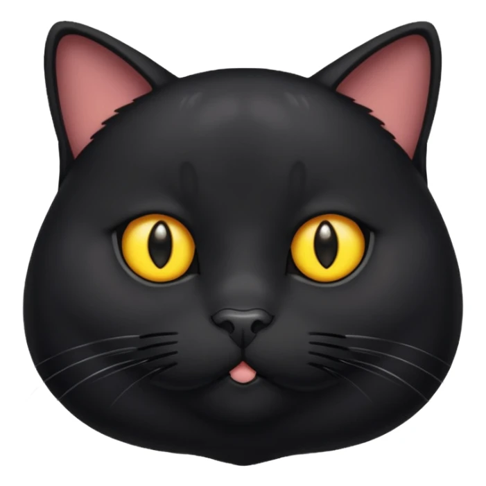 Un gato negro gordito con los ojos de color amarillos sticker