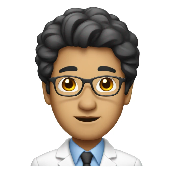 a black hair asian professor sticker