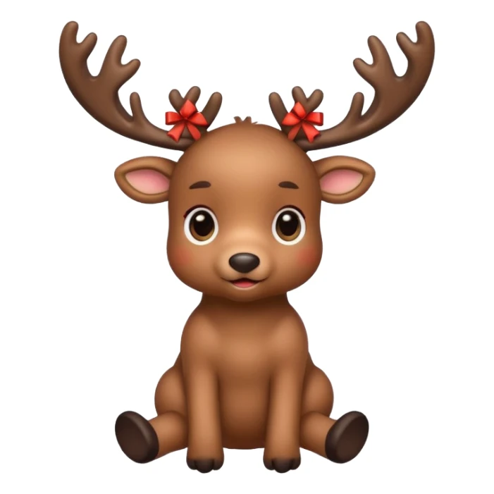 reindeer baby  cute, full body , gifts stuck in head sticker