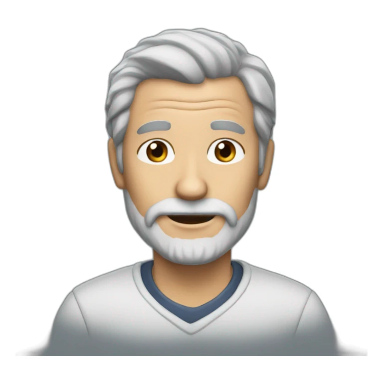 62 year old man with grey hair an beard sticker