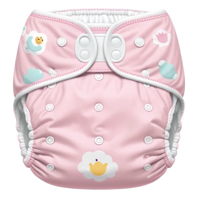 pastel pink disposable diaper with cute baby nursery prints and patterns sticker