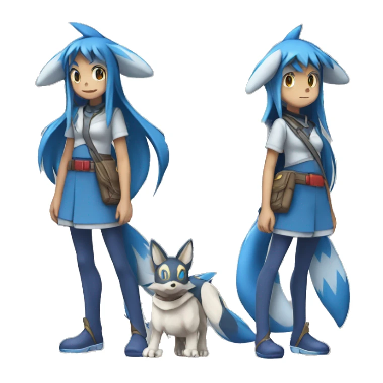 NIÑA ANIME ON POKEMON LUCARIO sticker