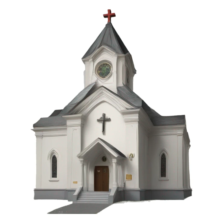 Victorian church with cross sticker