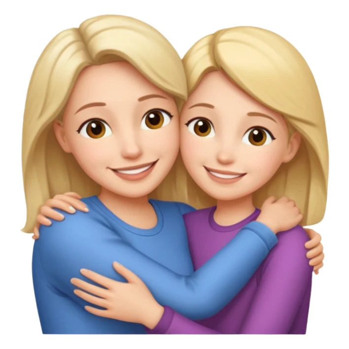 Abrazo de apoyo de madre e hija sticker