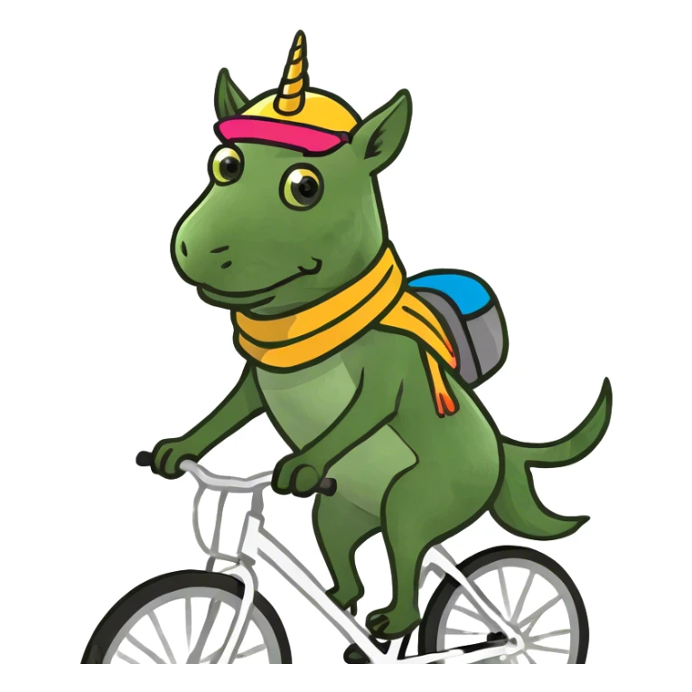 Unicorn dog riding a bicycle  sticker