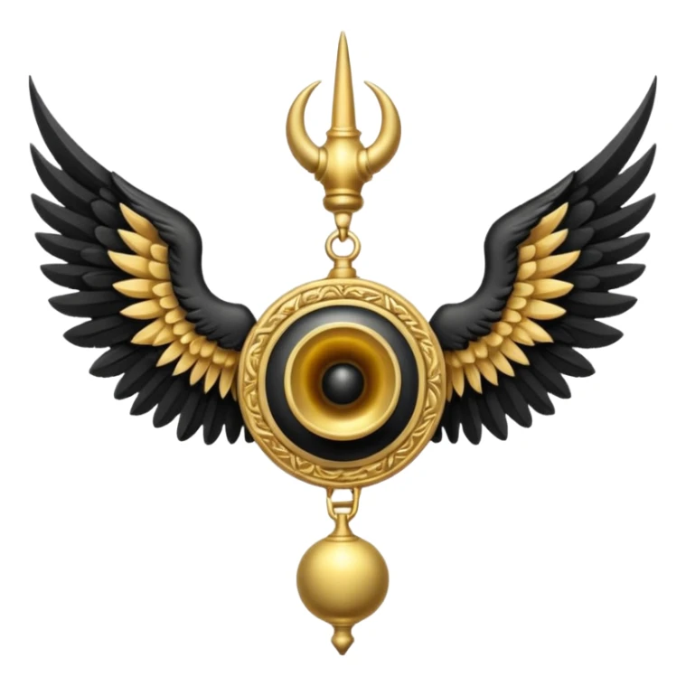 holy emblem with black wings with horn sticker