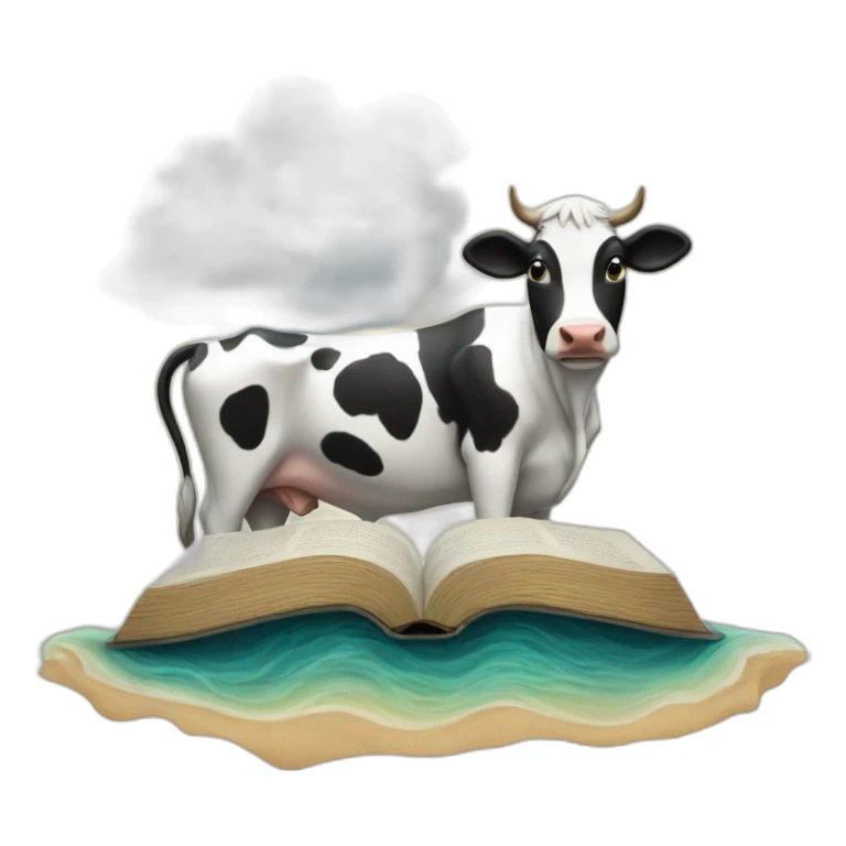 A lost cow in the sea of ​​knowledge sticker