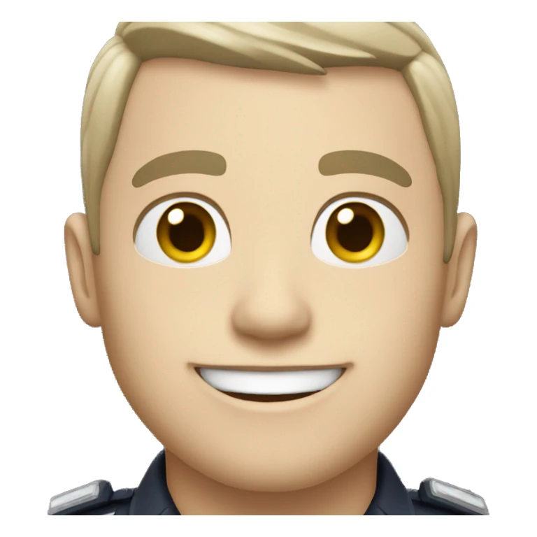 A police man, white skin, happy sticker