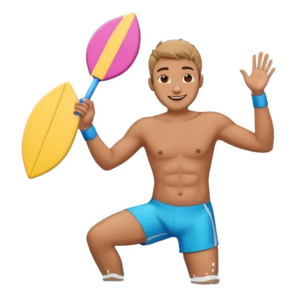 water sports man with water sticker