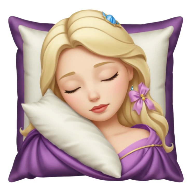 sleeping beauty blonde white girl with a silk pillow sticker