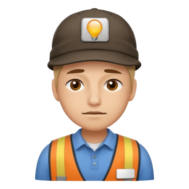 Developer going back to work after christmas holidays, looking tired and wearing a cap sticker