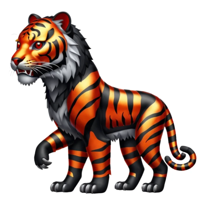 Metal Tiger full body  black color and eyes red like a predator  sticker
