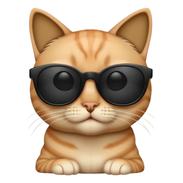 EMOJI GATO CON LENTES NEGRO DE SOL sticker