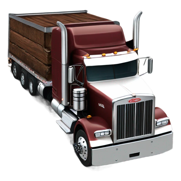 Peterbilt 389 brown cherry with flat top and slash cut exhaust sticker