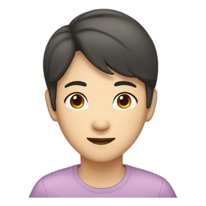 Asian gender neutral person lying on the floor sticker