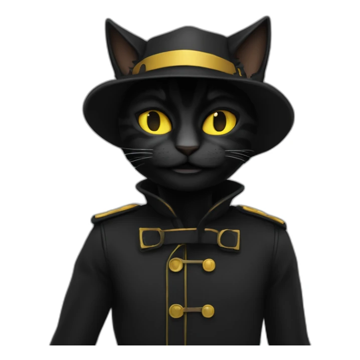 Chat noir qui fait un clin d’œil sticker