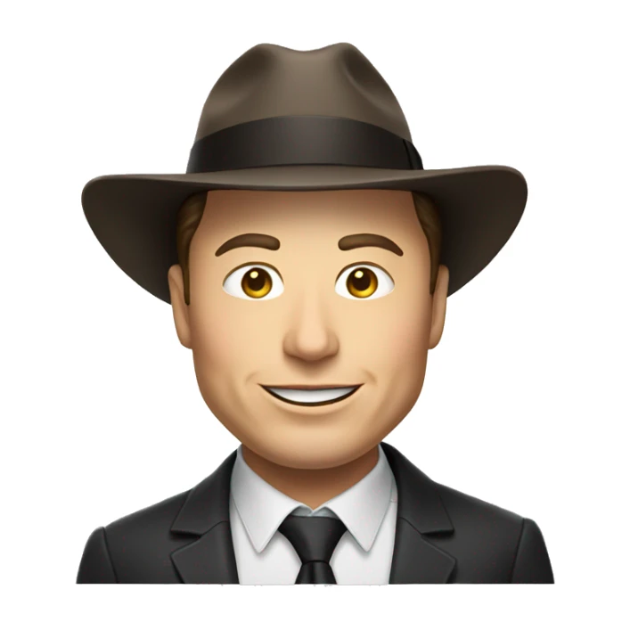 elon musk with a hat that says sold sticker