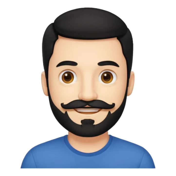 35 yaş sakallı bıyıklı siyah saç beyaz ten erkek sticker