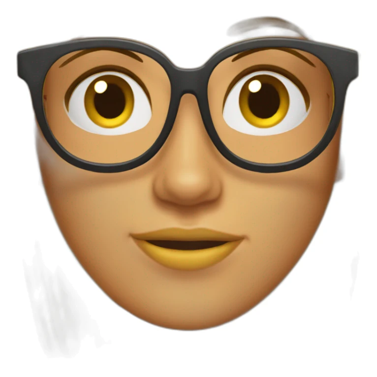 chica colorada con pecas y lentes sticker