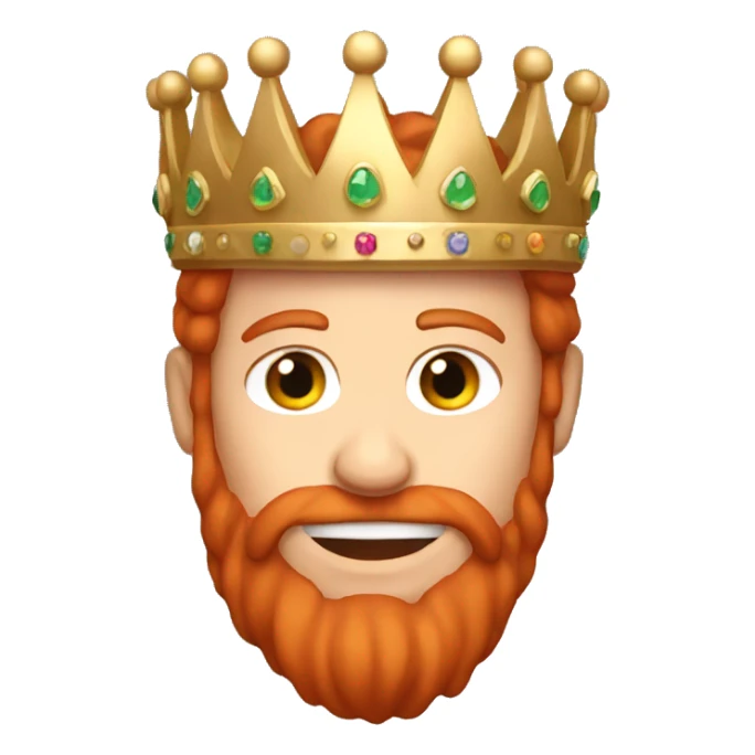red hair male with crown sticker