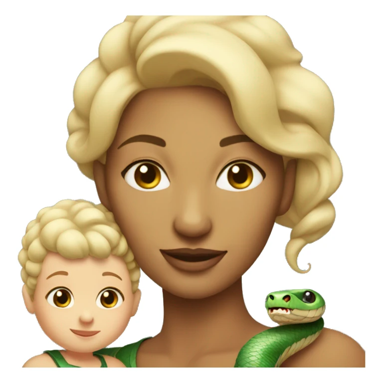snake mom with baby light hair sticker