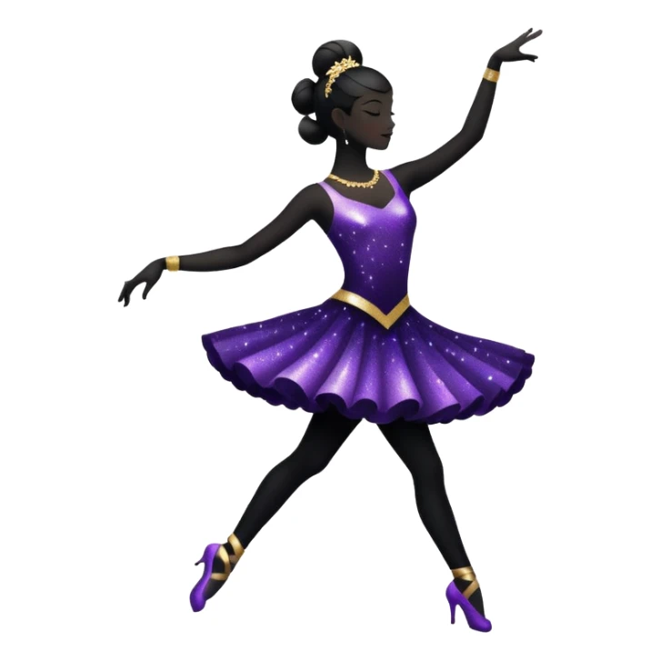 silhouette of a dancer with sparkles sticker
