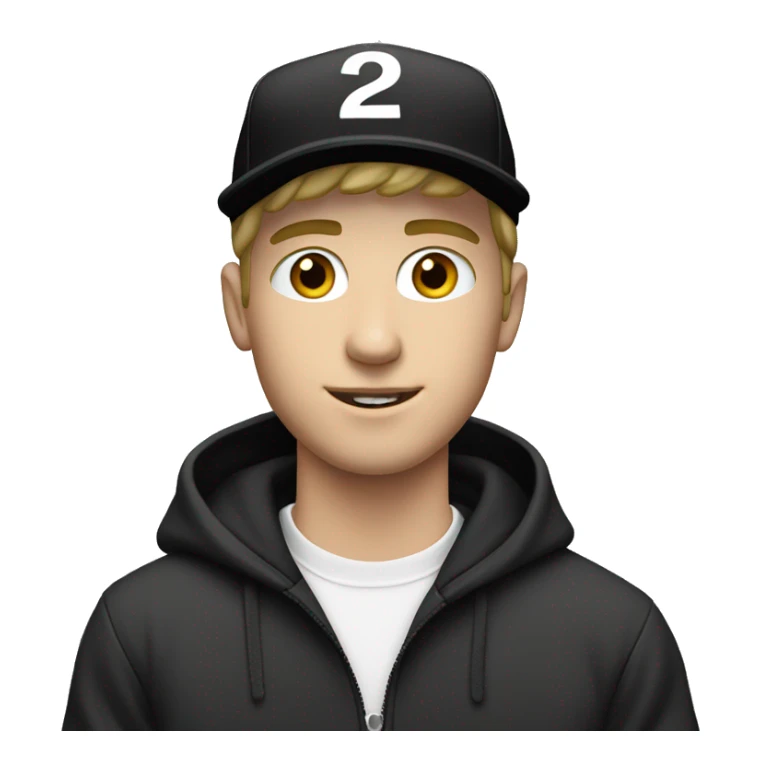 A WHITE YOUNG MAN WEARING A WHIT BLACK CAP WITH 2014 TEXT IN THE FRONT sticker