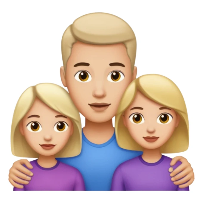 a gay man with three girls sticker