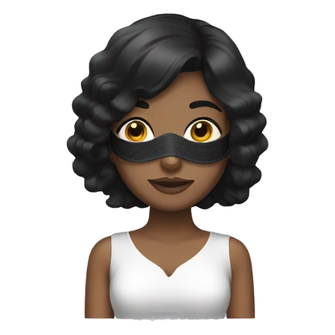 Black haired girl with spa mask sticker