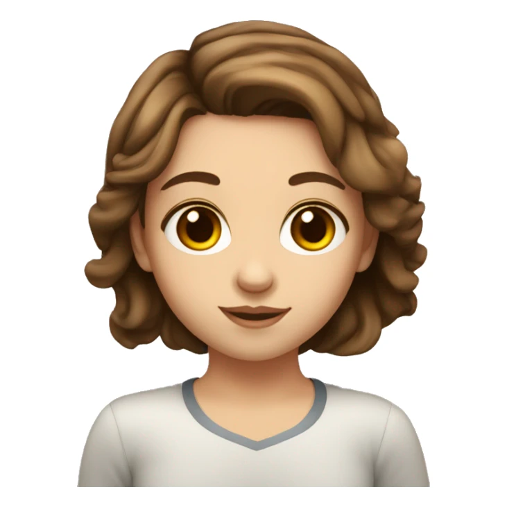 girl with brown hair, brown eyes, fair skin drinks teach  sticker