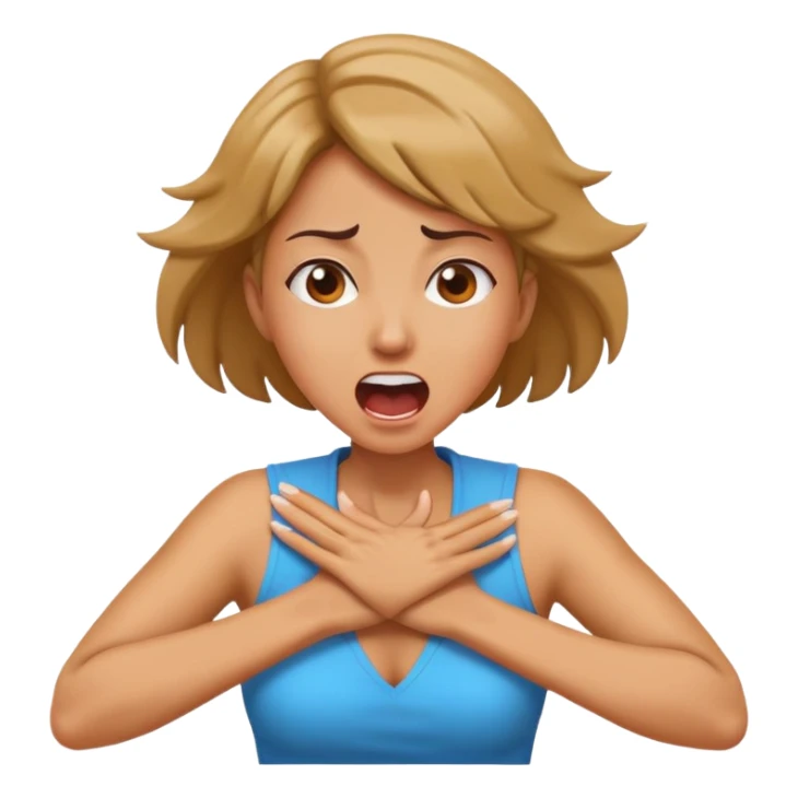 Arms crossed hands around neck screaming woman sticker