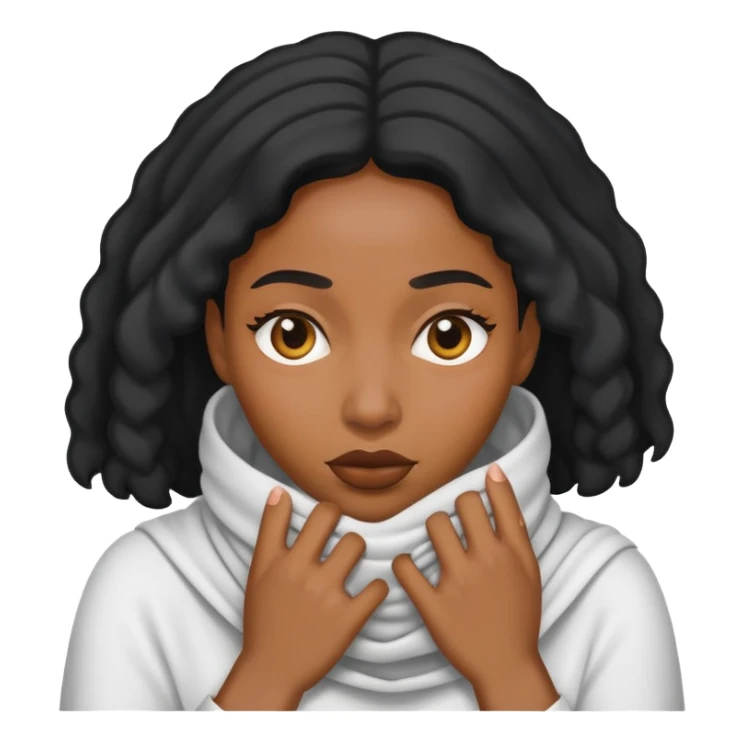 Black woman taking cover sticker