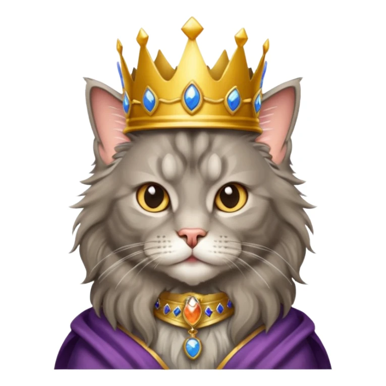 Fluffy grey maincoon cat dressed like the queen of England sticker