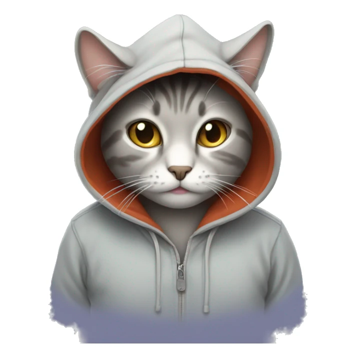 Cat wearing a hoodie  sticker