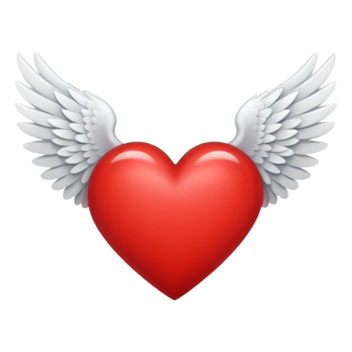 A heart in the middle of two wings sticker