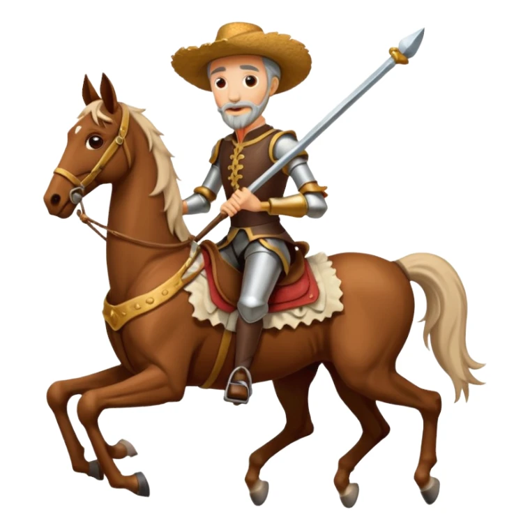 funny Don Quixote on his horse Rocinante sticker